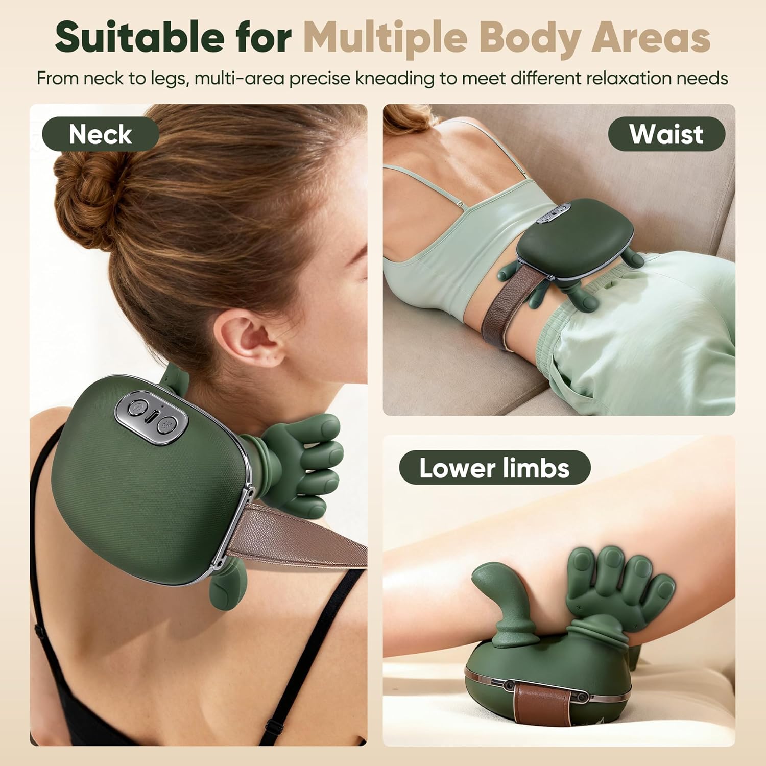 Shoulder and Neck Massager, Bionic Heated Massager, Neck Massager with Fingers, 4D Kneading Massage, Simulates a Real Palm Massage for Comfort, Relax Muscle Tension (Green) - Image 8