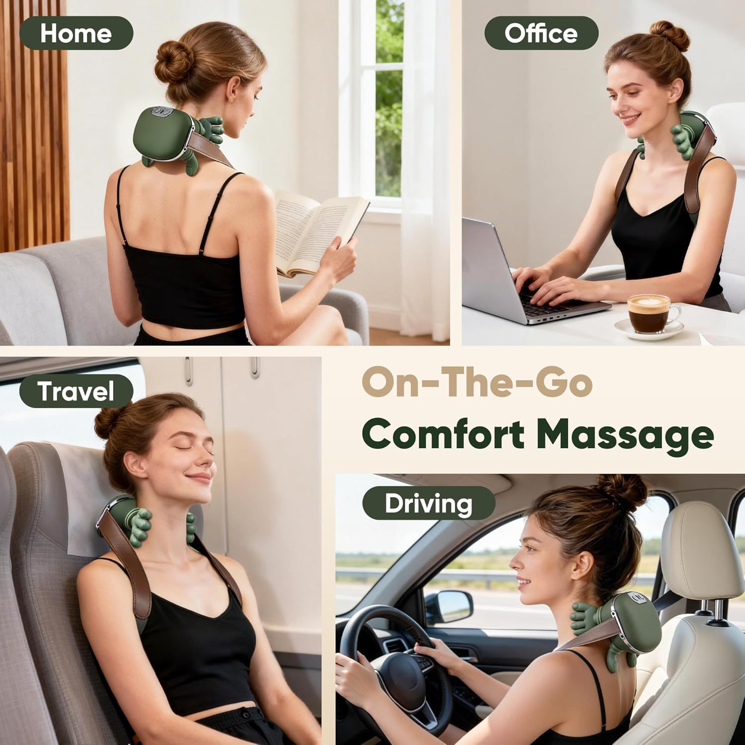 Shoulder and Neck Massager, Bionic Heated Massager, Neck Massager with Fingers, 4D Kneading Massage, Simulates a Real Palm Massage for Comfort, Relax Muscle Tension (Green) - Image 9